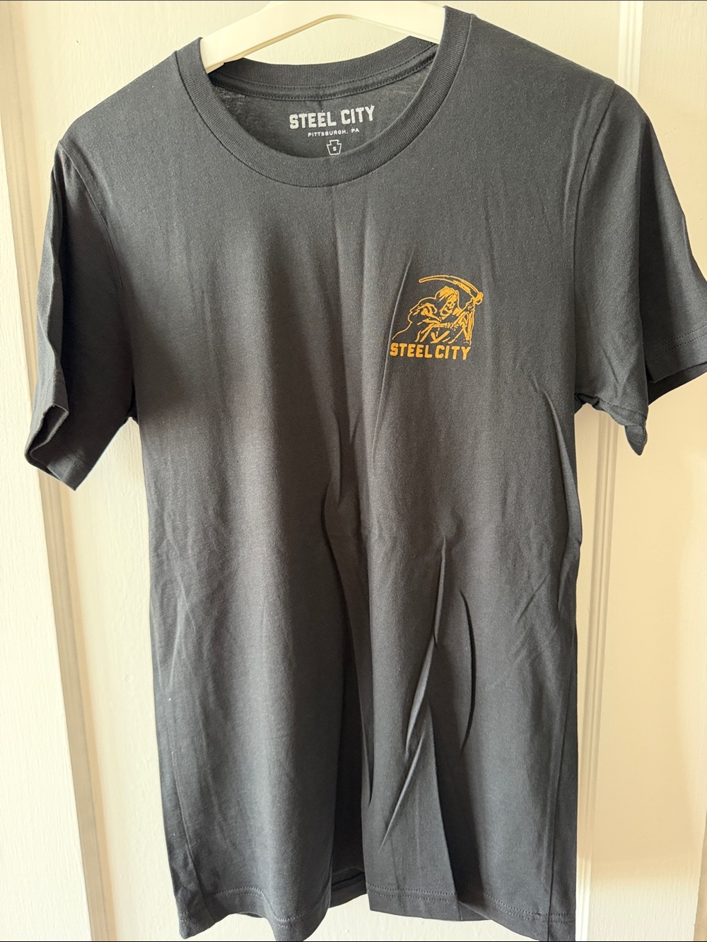 Men’s Black T-Shirt with Gold Logo